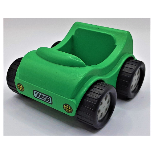 Duplo Car with Silver Wheels and Headlights and '50858' License / Number Plate (31363c01pr0001)