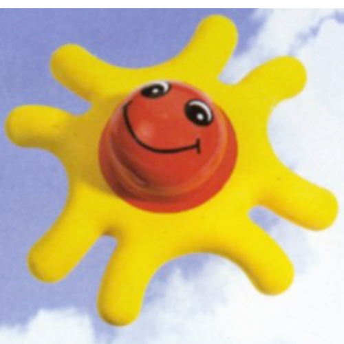 Primo Teether, 8 Arms, with Red Center and Smiling Face Print (31627c02)