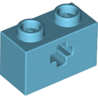 Technic Brick 1 x 2 with Axle Hole Type 1 [+ Opening] and Bottom Pin (32064a)