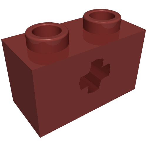 Technic Brick 1 x 2 with Axle Hole Type 2 [X Opening] (32064b)