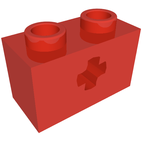 Technic Brick 1 x 2 with Axle Hole Type 2 [X Opening] (32064b)
