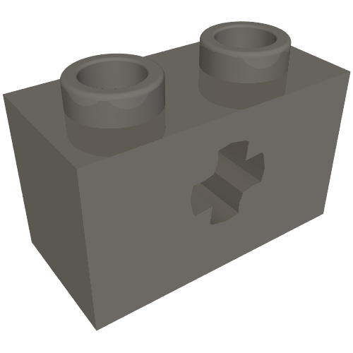 Technic Brick 1 x 2 with Axle Hole Type 2 [X Opening] (32064b)