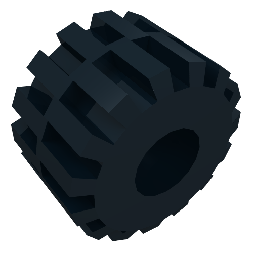 Wheel Full Rubber Flat with Axle hole (32193)