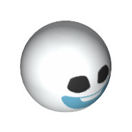 Technic Ball Joint with Black Eyes and Blue Smile print (Snowgie Head) (32474pr1009)