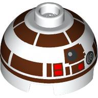 Brick Round 2 x 2 Dome Top with Dark Brown Astromech Droid print (R7-D4) (3262pr0006)