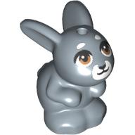 Animal, Rabbit / Bunny Sitting with Medium Nougat Eyes, White Nose Print (Melody) (34050pr0001)