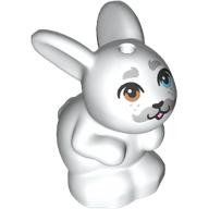 Animal, Rabbit / Bunny Sitting with Dark Bluish Grey Mustache, Brow/Blue Eyes print (34050pr0007)