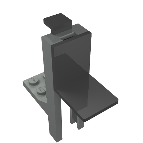 Forklift Mast and Carriage 2 x 2 Plate and Black Fork (Complete Assembly) (3430c01)