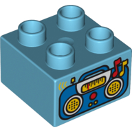 Duplo Brick 2 x 2 with Radio Print (3437pr0028)