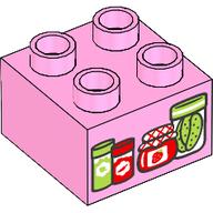 Duplo Brick 2 x 2 with Jars print (3437pr0177)