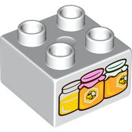 Duplo Brick 2 x 2, Jars of Honey Print (3437pr0180)