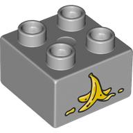 Duplo Brick 2 x 2 with Banana Peel print (3437pr0208)