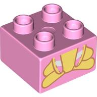 Duplo Brick 2 x 2 with Plush Bunny, Bottom Half print (3437pr9972)