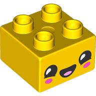 Duplo Brick 2 x 2, Smiling Face Print (3437pr9974)