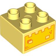 Duplo Brick 2 x 2 with Sandcastle print (3437pr9976)