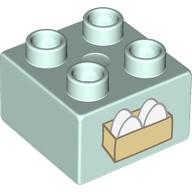 Duplo Brick 2 x 2 with Egg Carton print (3437pr9979)