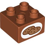 Duplo Brick 2 x 2 with Cookies print (3437pr9980)