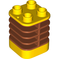 Duplo Brick 2 x 2 x 2 Yellow with Flex Spring (35110c01)