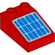 Duplo Brick 3 x 2 Slope 33° with Solar Panel print (35114pr0002)