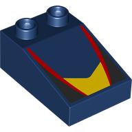 Duplo Brick 3 x 2 Slope 33° with Black, Red, and Yellow Panels print (35114pr0012)