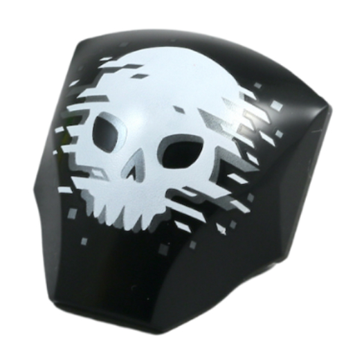 Slope Curved 4 x 5 x 1 2/3 with Facial Sculpture with Distorted Skull print (3524pr0006)