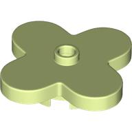 Flower 4 x 4 Rounded Petals with Center Stud (35473)