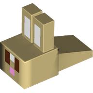 Animal Body Part, Rabbit Head Blocky with White Ears, Reddish Brown Eyes and Pink Nose Print (35525pr0005)