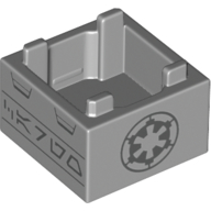 Container Box 2 x 2 x 1 with Dark Bluish Grey Imperial Insignia print (35700pr0005)