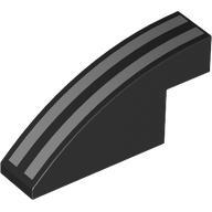 Slope Curved 1 x 4 x 1 2/3 No Studs with Silver Stripes print (3573pr0001)