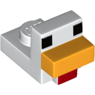 Animal Body Part, Bird, Chicken 1 x 1 with Cube Head with Face Print (35750pr0001)