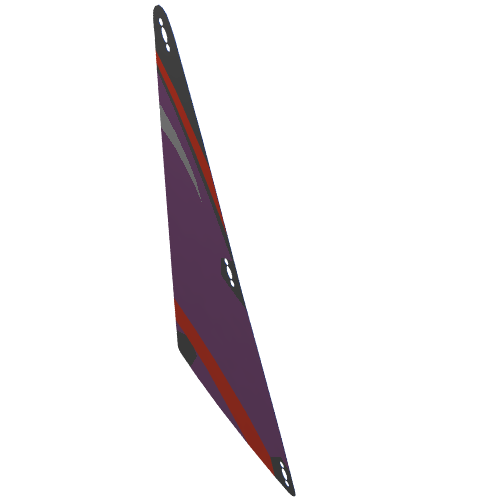 Sail, Triangular, with Wave and Gears Print (36069b)