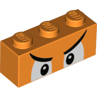 Brick 1 x 3 with White Eyes, Angry Eyebrows print (3622pr0061)