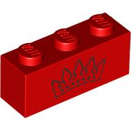 Brick 1 x 3 with Black Crown print (3622pr0076)