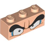 Brick 1 x 3 with Eyes, Dark Azure, Eyeshadow, Black Eyebrows print (3622pr0083)