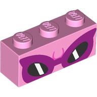 Brick 1 x 3 with Dark Pink Sunglasses print (3622pr9985)