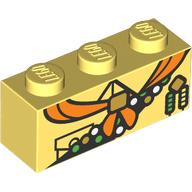 Brick 1 x 3 with Orange Handkerchief, Merit Badge Sash print (3622pr9988)