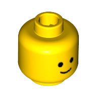 Minifig Head Standard Grin Print [Hollow Stud] (3626cpr0001)