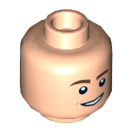Minifig Head, Dark Brown Eyebrows, Open Mouth Smile / Raised Eyebrows, Open Mouth Print (3626cpr2264)