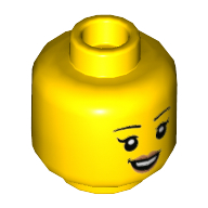 Minifig Head, Open Mouth Smile, Peach Lips (3626cpr2948)