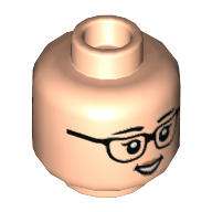 Minifig Head Phyllis Lapin Vance, Glasses, Peach Lips, Smile with Open Teeth / Smiel with Closed Teeth print (3626cpr3273)