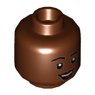Minifig Head Izzy Hawthorne / Monica Rambeau (Photon), Eyelashes, Open Mouth Smile / Smirk print (3626cpr3720)