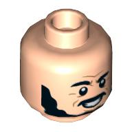 Minifig Head Sallah, Big Black Bears, Raised Eyebrow, Mean Grin print (3626cpr3800)