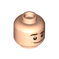Minifig Head Jim Halpert, Thick Dark Brown Eyebrows, Smile with Raised Eyebrow / Neutral print (3626cpr3846)