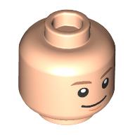 Minifig Head RM, Nougat Eyebrows, Smile/Silver Sunglasses Wink print (3626cpr3975)