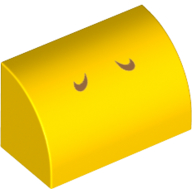 Brick Curved 1 x 2 x 1 No Studs with Medium Nougat Lines (Koopa Troopa Nostrils) Print (37352pr0004)
