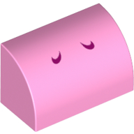 Brick Curved 1 x 2 x 1 No Studs with Dark Pink Lines (Yoshi Nostrils) Print (37352pr0008)