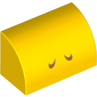 Brick Curved 1 x 2 x 1 No Studs with Medium Nougat Lines (Nostrils) Print (37352pr0010)
