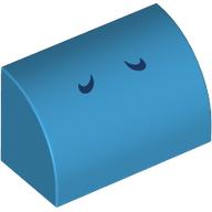 Brick Curved 1 x 2 x 1 No Studs with Dark Blue Lines (Yoshi Nostrils) Print (37352pr0020)