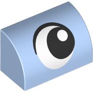 Brick Curved 1 x 2 x 1 No Studs with Eye, Looking Right print (37352pr0030)