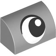 Brick Curved 1 x 2 x 1 No Studs with Eye, Looking Right print (37352pr0030)